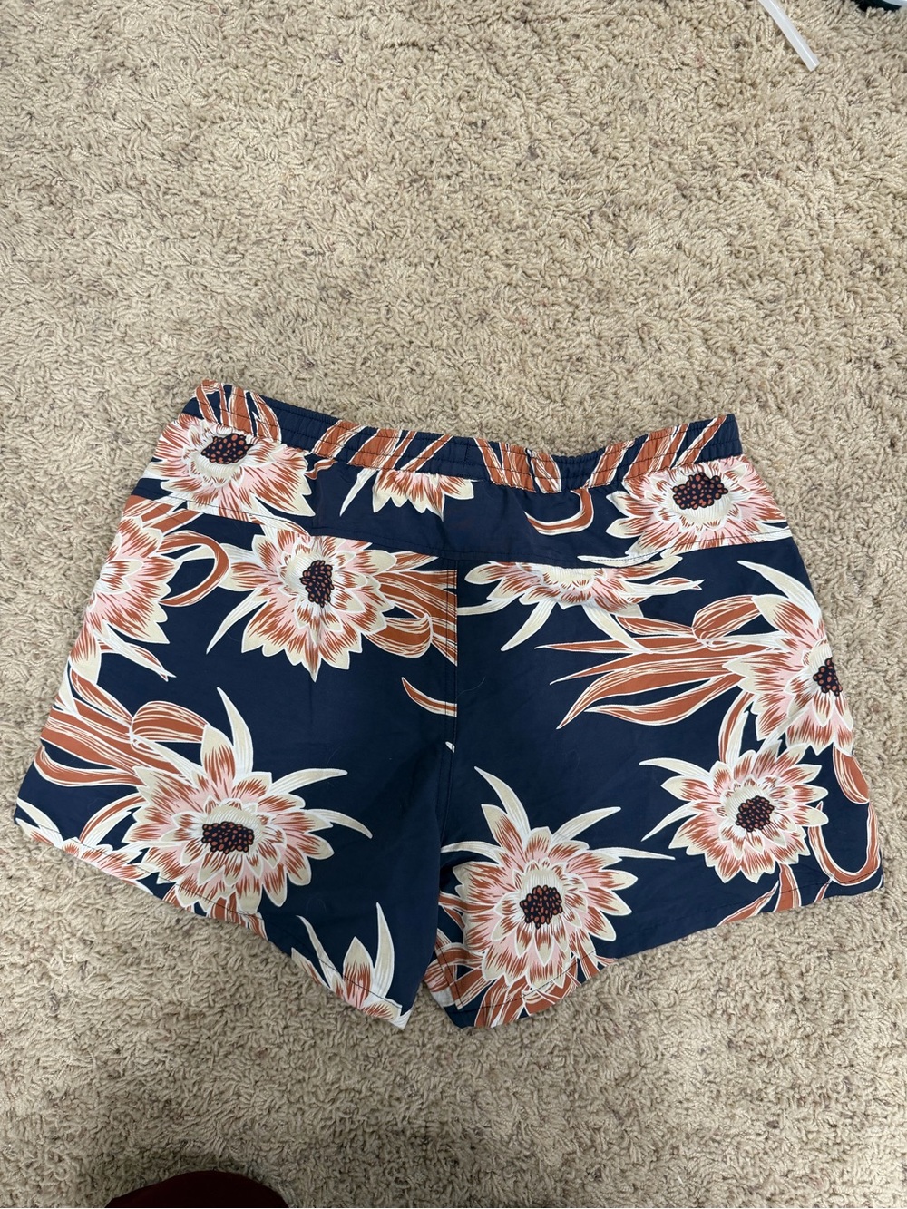 Patagonia Navy Floral Shorts with Rust and Cream Print - Picture 5 of 5